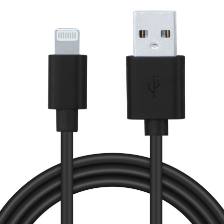 CABLU alimentare si date SPACER, pt. smartphone, USB 2.0 (T) la Lightning (T), pentru Iphone,PVC,Retail pack, 1m, black,&nbsp; "