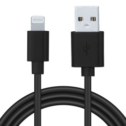 CABLU alimentare si date SPACER, pt. smartphone, USB 2.0 (T) la Lightning (T), pentru Iphone,PVC,Retail pack, 1m, black,&nbsp; "
