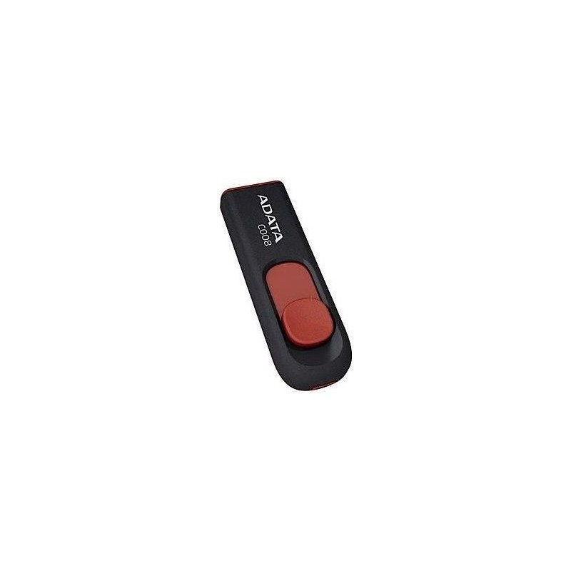 MEMORIE USB 2.0 ADATA 32 GB, retractabila, carcasa plastic, negru / rosu, "AC008-32G-RKD" (timbru verde 0.03 lei)
