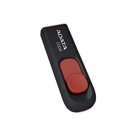 MEMORIE USB 2.0 ADATA 32 GB, retractabila, carcasa plastic, negru / rosu, "AC008-32G-RKD" (timbru verde 0.03 lei)