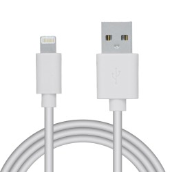 CABLU alimentare si date SPACER, pt. smartphone, USB 2.0 (T) la Lightning (T), pentru Iphone,PVC,Retail pack, 0.5m, White,&nbsp;