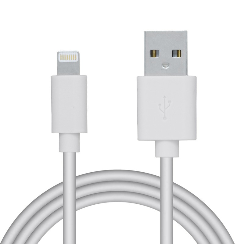 CABLU alimentare si date SPACER, pt. smartphone, USB 2.0 (T) la Lightning (T), pentru Iphone,PVC,Retail pack, 0.5m, White,&nbsp;