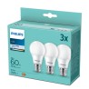 SET 3 becuri LED Philips, soclu E27, putere 9W, forma clasic, lumina alb rece, alimentare 220 - 240 V, "000008718699694944" (tim