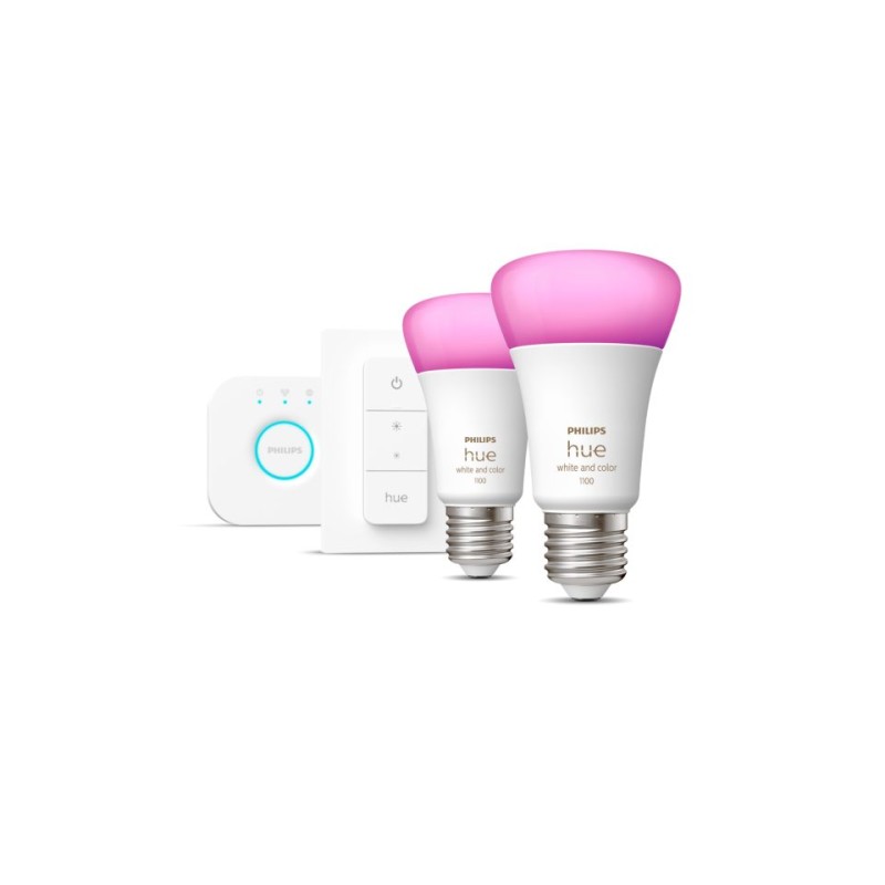 SET 2 becuri smart LED Philips, soclu E27, putere 9.5W, forma clasic, lumina toate nuantele de alb, alimentare 220 - 240 V, "000
