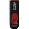 MEMORIE USB 2.0 ADATA 64 GB, retractabila, carcasa plastic, negru / rosu, "AC008-64G-RKD" (timbru verde 0.03 lei)