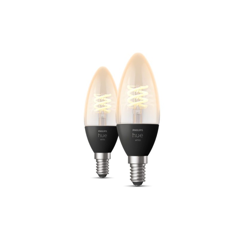 SET 2 becuri smart LED Philips, soclu GU10, putere 4.5W, forma lumanare, lumina alb calda, alimentare 220 - 240 V, "000008719514