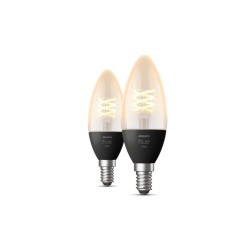 SET 2 becuri smart LED Philips, soclu GU10, putere 4.5W, forma lumanare, lumina alb calda, alimentare 220 - 240 V, "000008719514