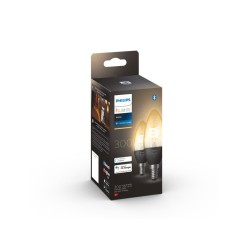 SET 2 becuri smart LED Philips, soclu GU10, putere 4.5W, forma lumanare, lumina alb calda, alimentare 220 - 240 V, "000008719514