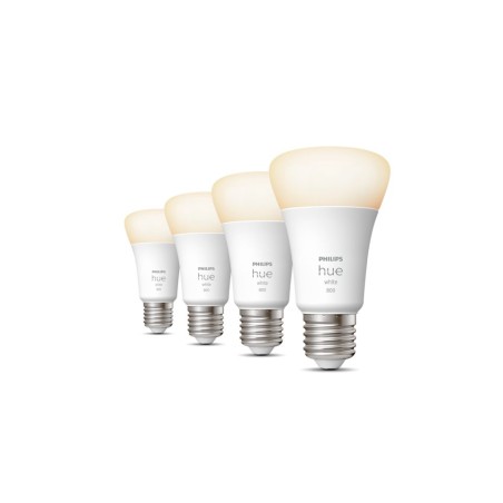 SET 4 becuri smart LED Philips, soclu E27, putere 9W, forma clasic, lumina alb calda, alimentare 220 - 240 V, "00000871951431914