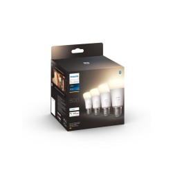 SET 4 becuri smart LED Philips, soclu E27, putere 9W, forma clasic, lumina alb calda, alimentare 220 - 240 V, "00000871951431914