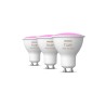SET 3 becuri smart LED Philips, soclu GU10, putere 4.3W, forma spot, lumina multicolora, alimentare 220 - 240 V, "00000871951434