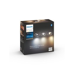SET 3 SPOTURI incastrate smart LED Philips, soclu GU10, putere 5.7W, forma spot, lumina multicolora, alimentare 220 - 240 V, "00