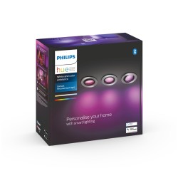 SET 3 SPOTURI incastrate smart LED Philips, soclu GU10, putere 5.7W, forma spot, lumina multicolora, alimentare 220 - 240 V, "00