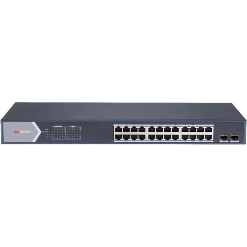 SWITCH. PoE Hikvision, port Gigabit x 24, SFP SFP x 2, rackabil, carcasa metalica, "DS-3E0526P-E/M" (timbru verde 2 lei)