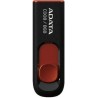MEMORIE USB 2.0 ADATA  8 GB, retractabila, carcasa plastic, negru / rosu, "AC008-8G-RKD" (timbru verde 0.03 lei)