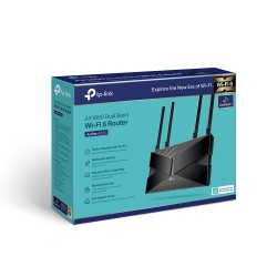 ROUTER TP-LINK wireless 1800Mbps,1 x WAN Gigabit, 4 porturi LAN Gigabit,  2.4 GHz/5 GHz dual band, 4 antene externe, WI-FI 6,  "