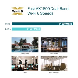 ACCESS POINT TP-LINK wireless AX1800 Mbps dual band, 1 port Gigabit, 4 antene interne, IEEE802.3at PoE, WiFi 6, montare pe tavan