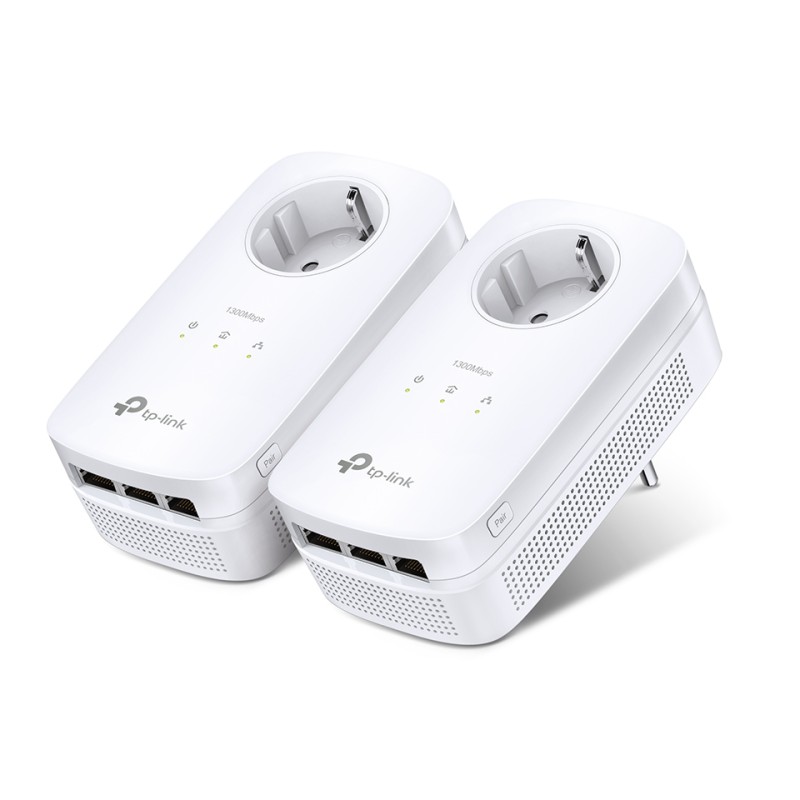 KIT ADAPTOR POWERLINE TP-LINK tehnologie AV2, AV1300, pana la 1300Mbps, 3 porturi Gigabit, priza AC, 2 buc. "TL-PA8030P KIT" (ti