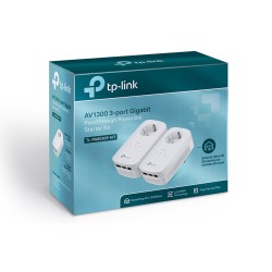 KIT ADAPTOR POWERLINE TP-LINK tehnologie AV2, AV1300, pana la 1300Mbps, 3 porturi Gigabit, priza AC, 2 buc. "TL-PA8030P KIT" (ti