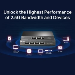 SWITCH TP-LINK  5 porturi 2.5 Gigabit. carcasa metalica "TL-SG105-M2" (timbru verde 2 lei)