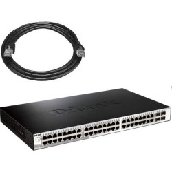 SWITCH D-LINK SMART 48 porturi Gigabit + 4 porturi Combo SFP, carcasa metalica, rackabil, "DGS-1210-52" (timbru verde 2 lei)