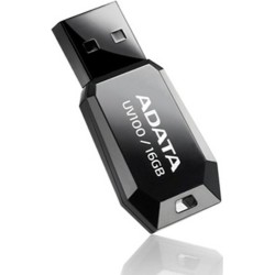 MEMORIE USB 2.0 ADATA 16 GB, profil mic, carcasa plastic, negru, "AUV100-16G-RBK" (timbru verde 0.03 lei)