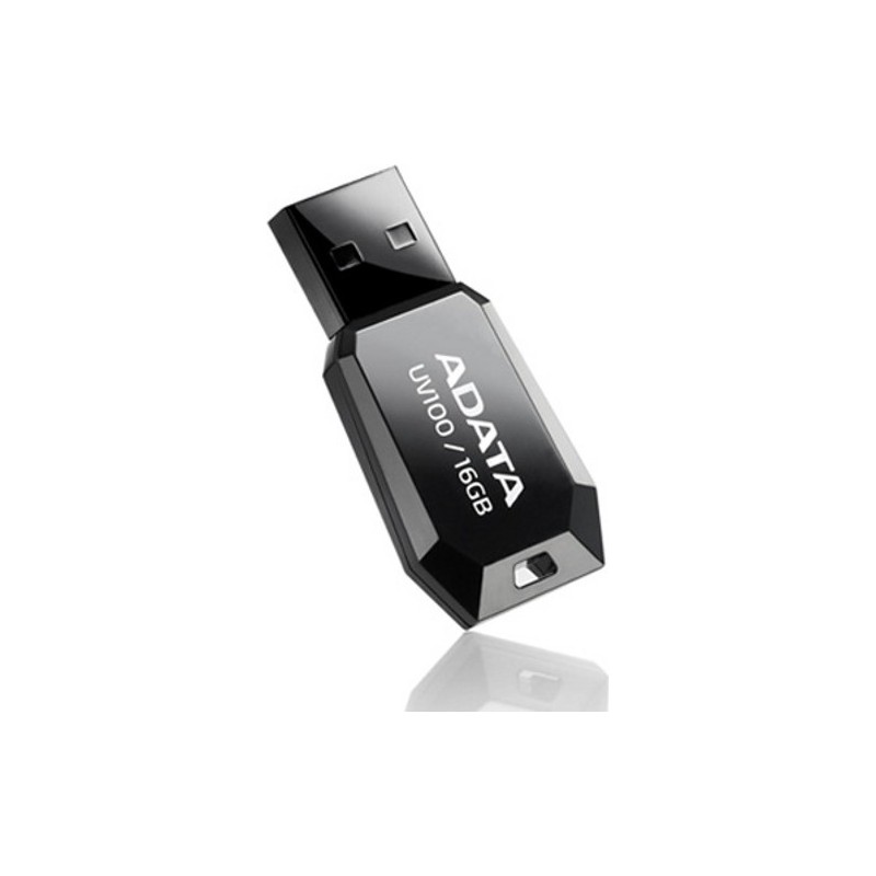 MEMORIE USB 2.0 ADATA 16 GB, profil mic, carcasa plastic, negru, "AUV100-16G-RBK" (timbru verde 0.03 lei)