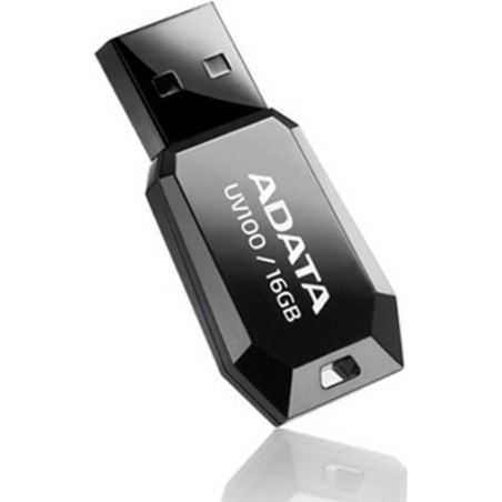 MEMORIE USB 2.0 ADATA 16 GB, profil mic, carcasa plastic, negru, "AUV100-16G-RBK" (timbru verde 0.03 lei)