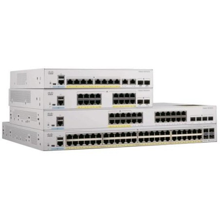 SWITCH CISCO, Gigabit x 24, SFP+ x 4, managed, rackabil, carcasa metalica, "C1000-24T-4X-L" (timbru verde 2 lei)