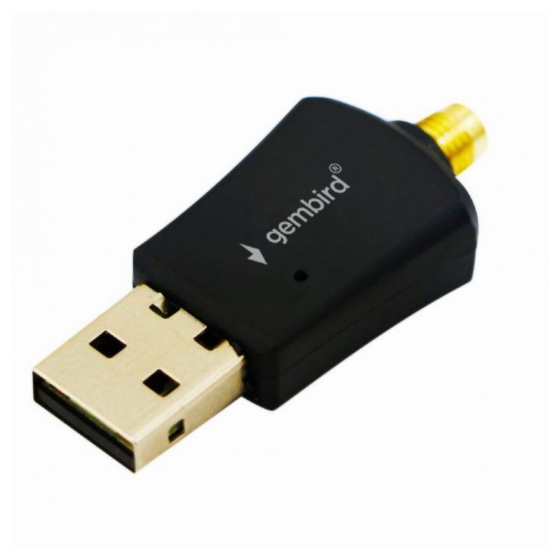 ADAPTOR RETEA GEMBIRD , extern, USB 2.0, suporta pana la 802.11n 300 Mbps, antena detasabila, "WNP-UA300P-02" (timbru verde 0.18