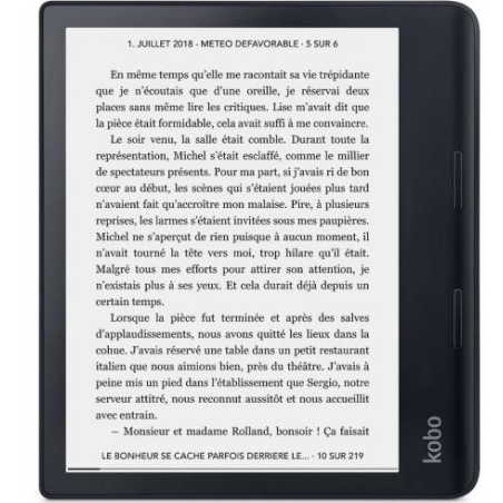 Kobo Sage e-Book Reader, E Ink flush touch 8 inch, 1440 x 1920, 32 GB, 1.8 GHz, 1 x micro USB, 0.240 kg, Wireless Da, Comfort Li