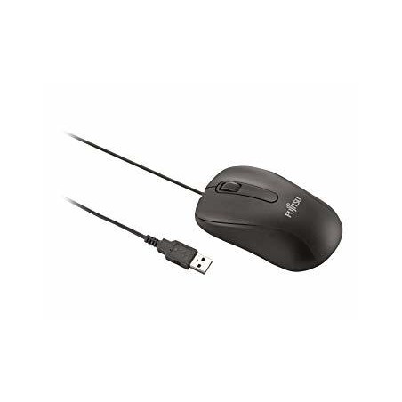 Mouse Fujitsu M520 BLACK, optical mouse with 3 keys, black, 1000 dpi, USB cable 1,8m, white box "S26381-K467-L100"(timbru verde 