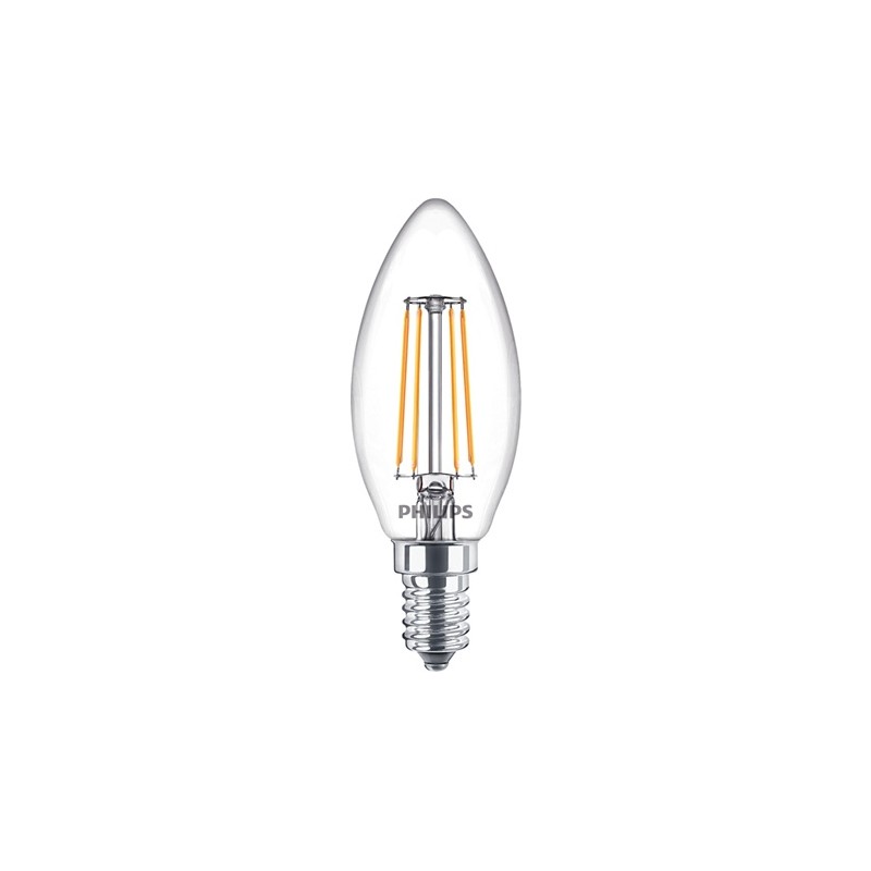 SET 3 becuri LED Philips, soclu E14, putere 4.7W, forma lumanare, lumina alb calda, alimentare 220 - 240 V, "000008718699777791"