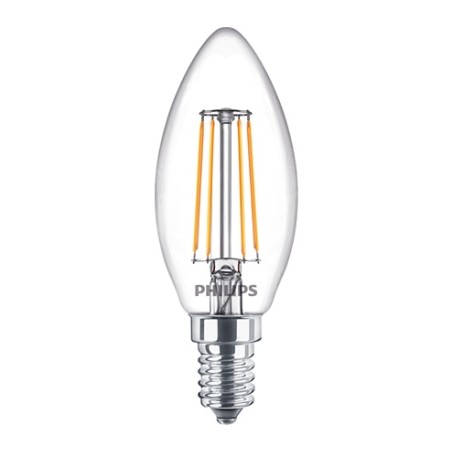 SET 3 becuri LED Philips, soclu E14, putere 4.7W, forma lumanare, lumina alb calda, alimentare 220 - 240 V, "000008718699777791"