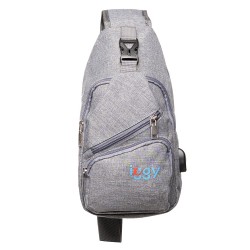 RUCSAC Sling Iggy, polyester,1 bretea, 1 compartiment principal,2 compartimente frontale, 32x16x6.9cm, mufa USB incarcare+cablu,