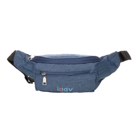 BORSETA Iggy, polyester,1 bretea, 1 compartiment principal,1 compartiment frontal, 38x16x6.5cm, albastru "IGFP-BELT-BL"