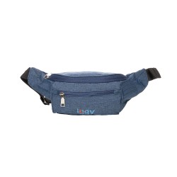 BORSETA Iggy, polyester,1 bretea, 1 compartiment principal,1 compartiment frontal, 38x16x6.5cm, albastru "IGFP-BELT-BL"