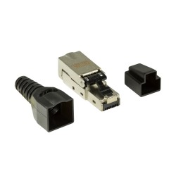 MUFA RJ-45 LOGILINK pt. cablu FTP, SFTP, Cat6a, RJ-45 (T), ecranat, aliaj zinc ecranat, manson, pentru cablu solid/litat AWG22-2