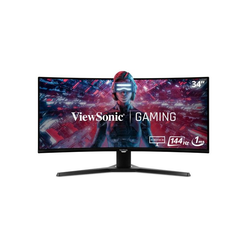 MONITOR ViewSonic 34 inch, Gaming, MVA, UWQHD (3440 x 1440), curbat, 300 cd/mp, 1 ms, HDMI x 2 | DisplayPort x 2, "VX3418-2KPC" 