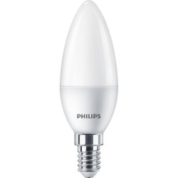 SET 3 becuri LED Philips, soclu E14, putere 5W, forma lumanare, lumina alb calda, alimentare 220 - 240 V, "000008719514313385" (