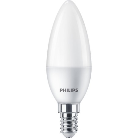 SET 3 becuri LED Philips, soclu E14, putere 5W, forma lumanare, lumina alb calda, alimentare 220 - 240 V, "000008719514313385" (