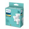SET 3 becuri LED Philips, soclu GU10, putere 4.7W, forma plat, lumina alb calda, alimentare 220 - 240 V, "000008719514393998" (t