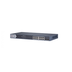 SWITCH. PoE Hikvision, port Gigabit x 16, SFP SFP x 2, managed, carcasa metalica, "DS-3E1518P-SI" (timbru verde 2 lei)