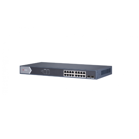 SWITCH. PoE Hikvision, port Gigabit x 16, SFP SFP x 2, managed, carcasa metalica, "DS-3E1518P-SI" (timbru verde 2 lei)