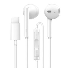 CASTI Huawei  CM 33, pt. smartphone, cu fir, intraauriculare - butoni, microfon pe fir, conectare prin USB Type-C sunet, alb, "5