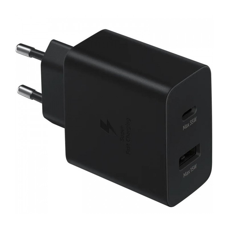 Incarcator retea 220V Samsung, USB Type C | USB, 35W, fast charge, negru, "EP-TA220NBEGEU" (timbru verde 0.18 lei)