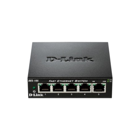 SWITCH D-LINK  5 porturi 10/100Mbps. carcasa metalica, "DES-105" (timbru verde 2 lei)