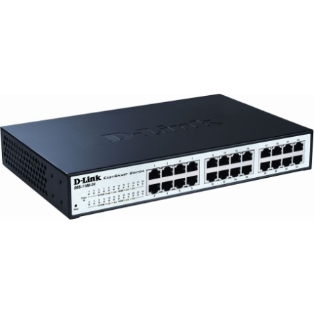 SWITCH D-LINK SMART 24 porturi Gigabit  carcasa metalica, rackabil, "DGS-1100-24" (timbru verde 2 lei)