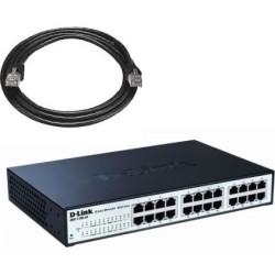 SWITCH D-LINK SMART 24 porturi Gigabit  carcasa metalica, rackabil, "DGS-1100-24" (timbru verde 2 lei)