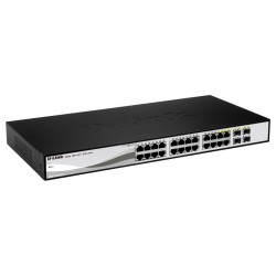 SWITCH D-LINK SMART 24 porturi Gigabit + 4 porturi  Combo SFP, carcasa metalica, rackabil, "DGS-1210-24" (timbru verde 2 lei)